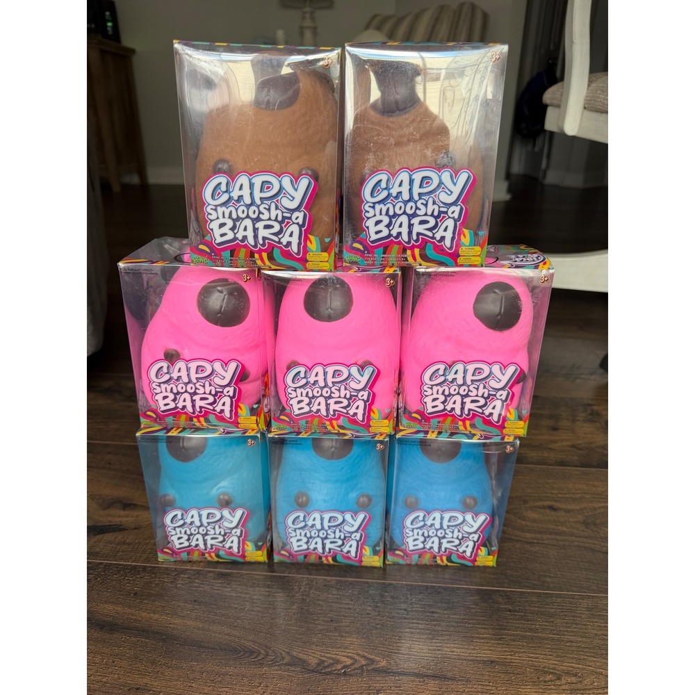 Capy Smoosh-a-Bara Squishy Toy Capybara Slow Rise Sensory Fidget Lot of 8